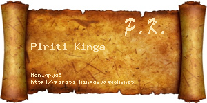 Piriti Kinga névjegykártya